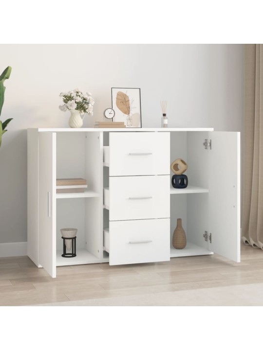 Příborník bílý 91 x 29,5 x 65 cm kompozitní dřevo