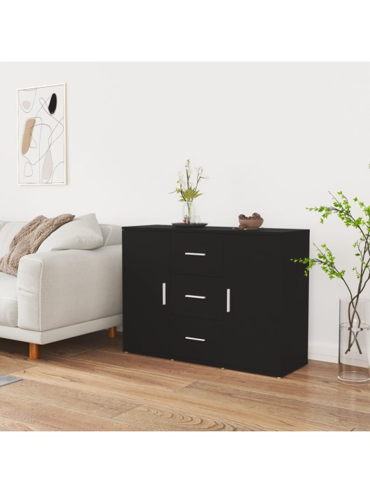 Příborník černý 91 x 29,5 x 65 cm kompozitní dřevo