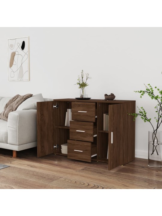Příborník hnědý dub 91 x 29,5 x 65 cm kompozitní dřevo