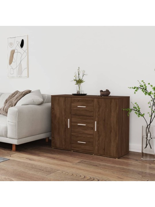 Příborník hnědý dub 91 x 29,5 x 65 cm kompozitní dřevo