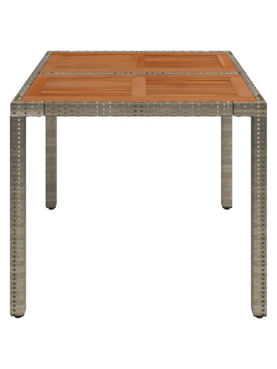 Zahradní stůl s dřevěnou deskou šedý 90 x 90 x 75 cm polyratan