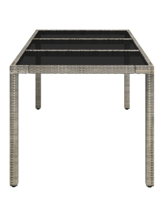 Zahradní stůl se skleněnou deskou šedý 150x90x75 cm polyratan