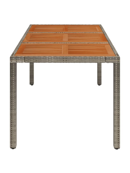 Zahradní stůl s dřevěnou deskou šedý 150 x 90 x 75 cm polyratan