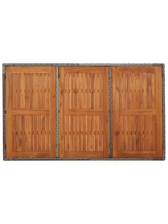 Zahradní stůl s dřevěnou deskou šedý 150 x 90 x 75 cm polyratan