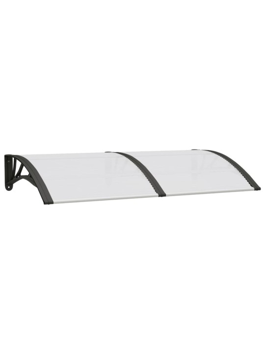 Vchodová stříška černá a průhledná 150 x 75 cm polykarbonát