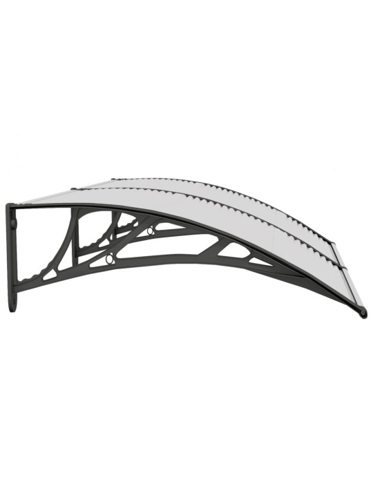 Vchodová stříška černá a průhledná 150 x 75 cm polykarbonát