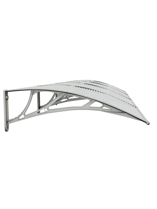 Vchodová stříška šedá a průhledná 350 x 75 cm polykarbonát