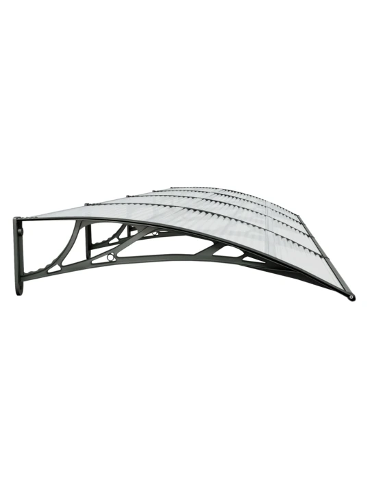 Vchodová stříška černá 400 x 100 cm polykarbonát
