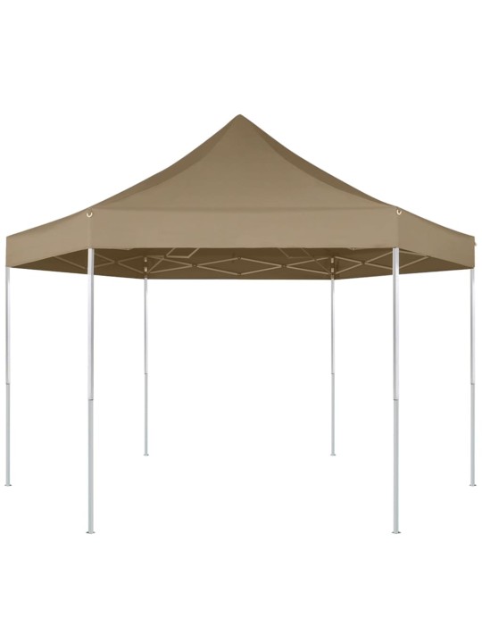 Šestihranný pop-up skládací party stan 3,6x3,1 m taupe 220 g/m²