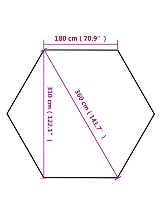 Šestihranný pop-up stan s bočnicemi 3,6 x 3,1 m taupe 220 g/m²