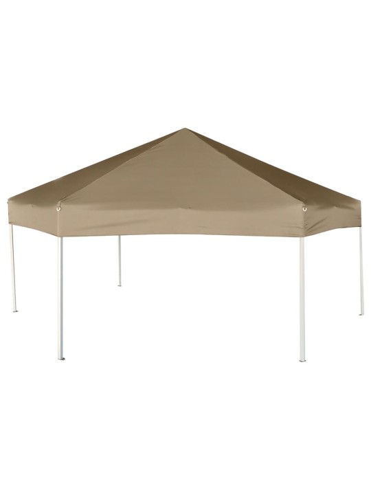 Šestihranný pop-up stan s bočnicemi 3,6 x 3,1 m taupe 220 g/m²