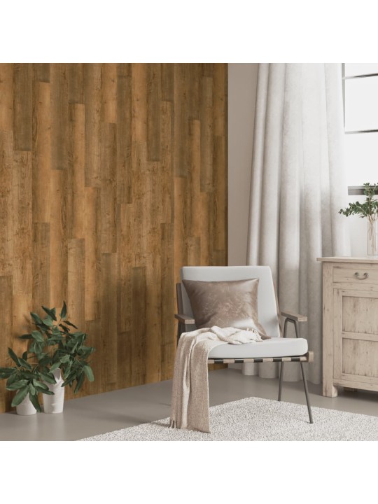 Nástěnné panely vzhled dřeva hnědé PVC 2,06 m²