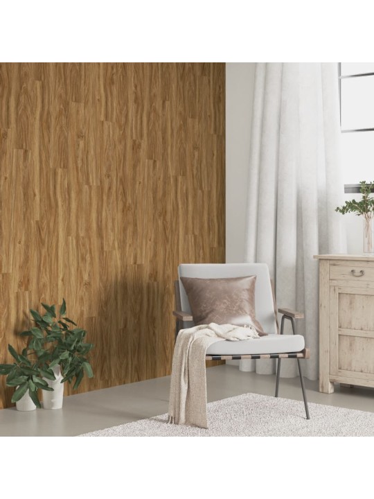 Nástěnné panely vzhled dřeva hnědé PVC 2,06 m²