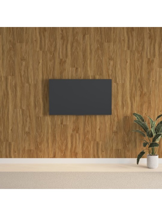 Nástěnné panely vzhled dřeva hnědé PVC 2,06 m²