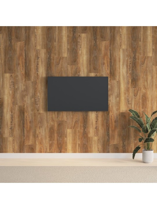 Nástěnné panely vzhled dřeva hnědé PVC 2,06 m²