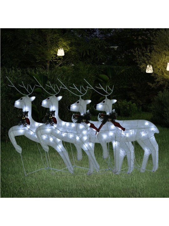 Vánoční sobi 4 ks bílí 80 LED diod