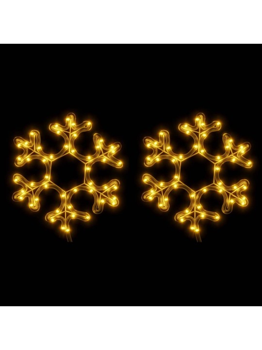 Vánoční sněhové vločky 2 ks s teplými bílými led 27 x 27 cm
