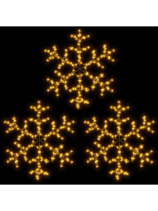 Vánoční sněhové vločky 3 ks s teplými bílými led 59 x 59 cm