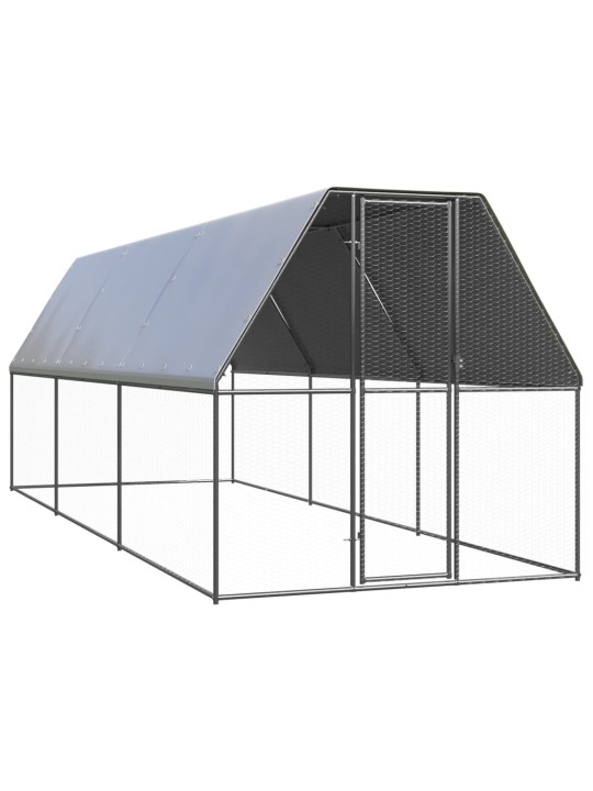 Venkovní klec pro kuřata 2 x 6 x 2 m pozinkovaná ocel