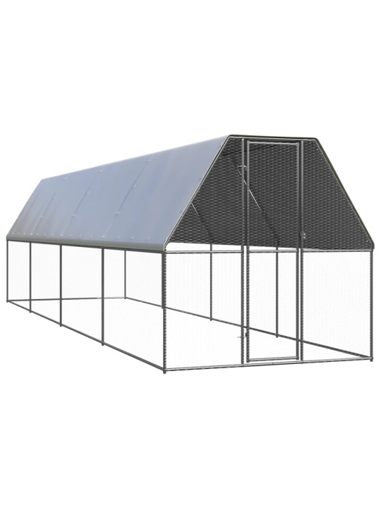 Venkovní klec pro kuřata 2x8x2 m pozinkovaná ocel