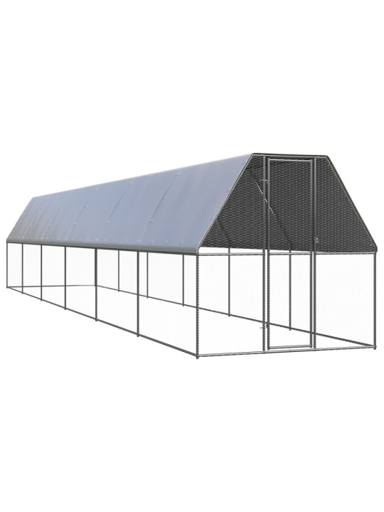 Venkovní klec pro kuřata 2x12x2 m pozinkovaná ocel