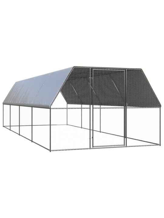 Venkovní klec pro kuřata 3 x 8 x 2 m pozinkovaná ocel