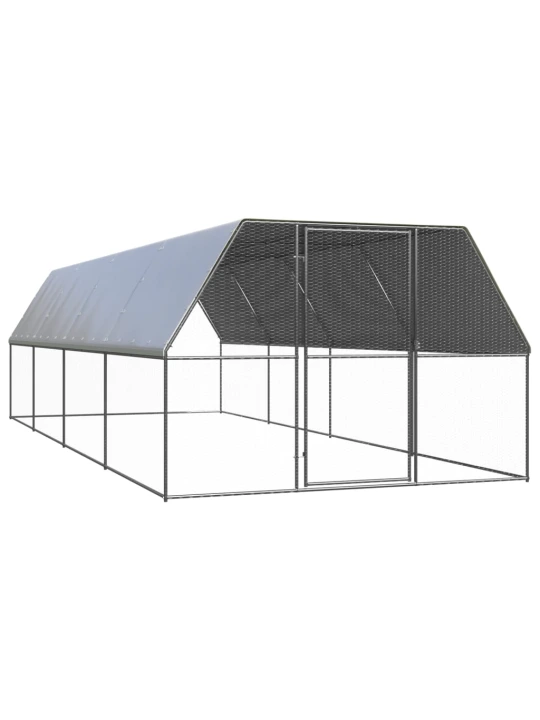 Venkovní klec pro kuřata 3 x 8 x 2 m pozinkovaná ocel