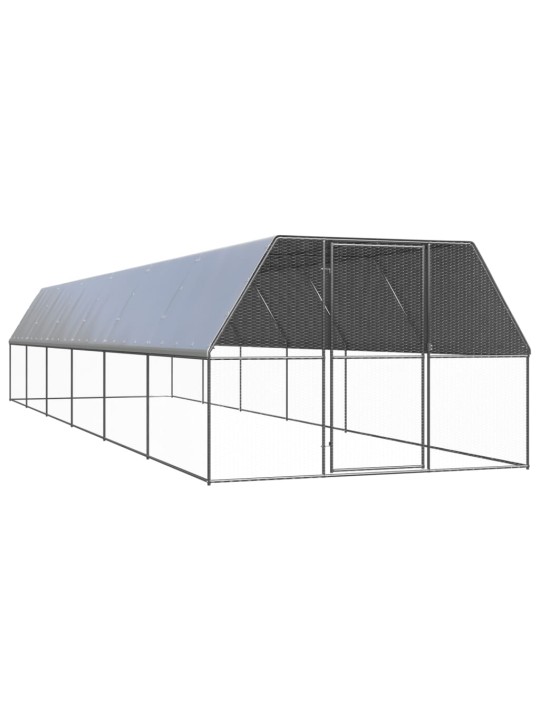 Venkovní klec pro kuřata 3x12x2 m pozinkovaná ocel