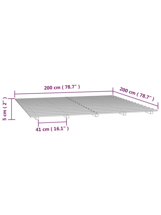 Rám postele bílý 200 x 200 cm masivní borovice