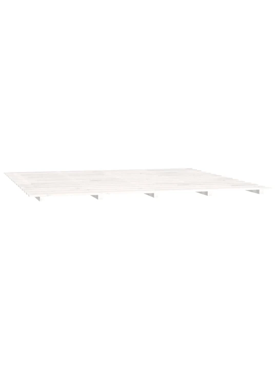 Rám postele bílý 180 x 200 cm masivní borové dřevo