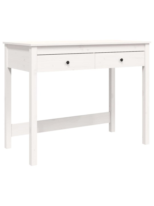 Psací stůl se zásuvkami bílý 100x50x78 cm masivní borové dřevo
