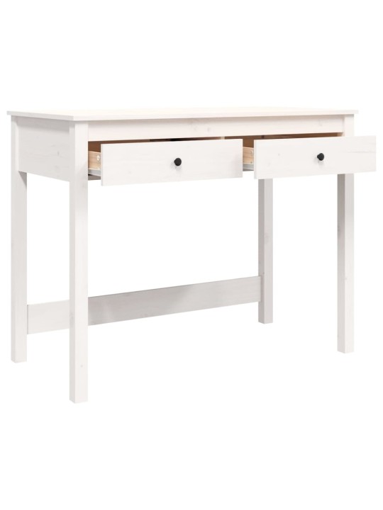 Psací stůl se zásuvkami bílý 100x50x78 cm masivní borové dřevo