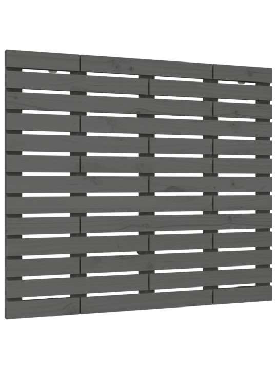 Nástěnné čelo postele šedé 106x3x91,5 cm masivní borové dřevo