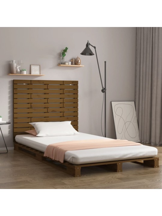 Nástěnné čelo postele medově hnědé 106x3x91,5 cm borové dřevo