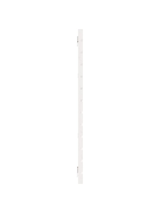 Nástěnné čelo postele bílé 206x3x91,5 cm masivní borové dřevo