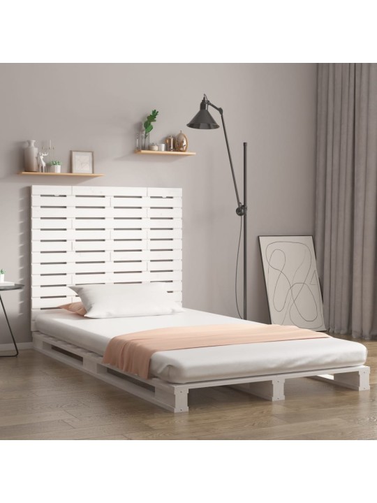 Nástěnné čelo postele bílé 96x3x91,5 cm masivní borové dřevo