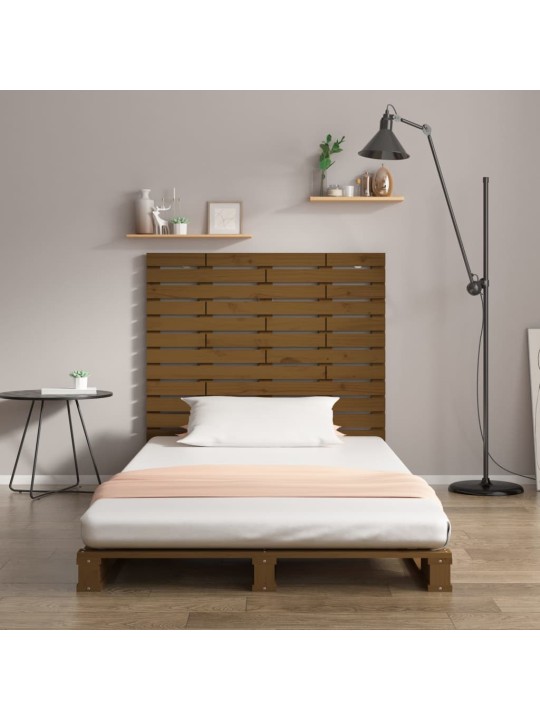 Nástěnné čelo postele medově hnědé 96x3x91,5 cm borové dřevo
