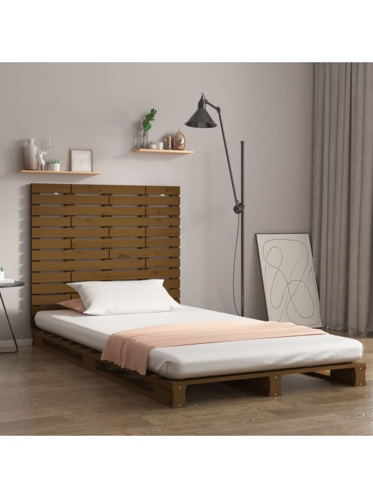 Nástěnné čelo postele medově hnědé 96x3x91,5 cm borové dřevo