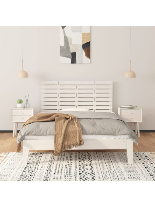 Nástěnné čelo postele bílé 156 x 3 x 63 cm masivní borové dřevo