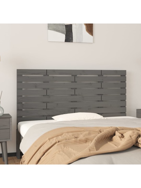 Nástěnné čelo postele šedé 156 x 3 x 63 cm masivní borové dřevo