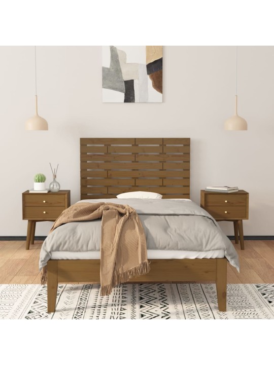 Nástěnné čelo postele medově hnědé 81x3x63 cm masivní borovice