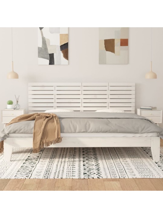 Nástěnné čelo postele bílé 166 x 3 x 63 cm masivní borové dřevo