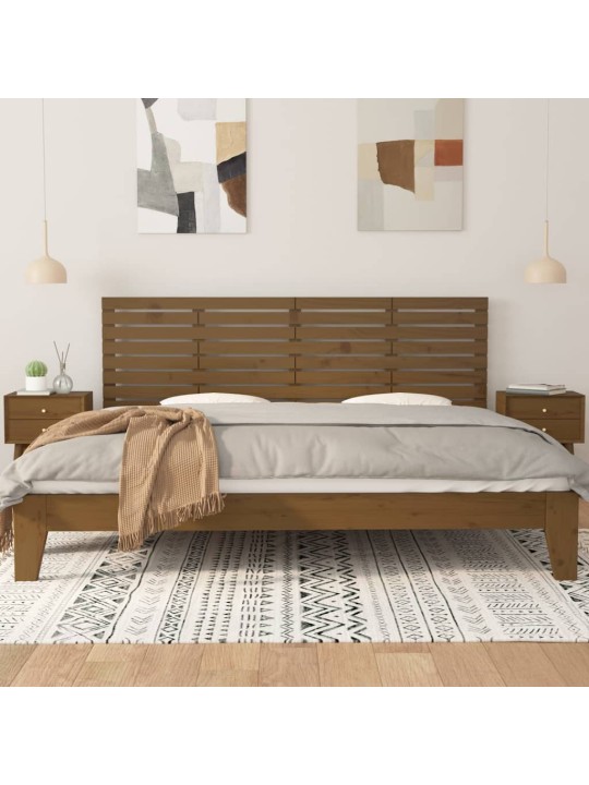 Nástěnné čelo postele medově hnědé 166x3x63 cm masivní borovice