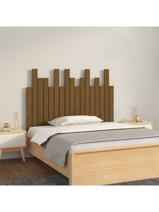 Nástěnné čelo postele medově hnědé 108x3x80 cm masivní borovice