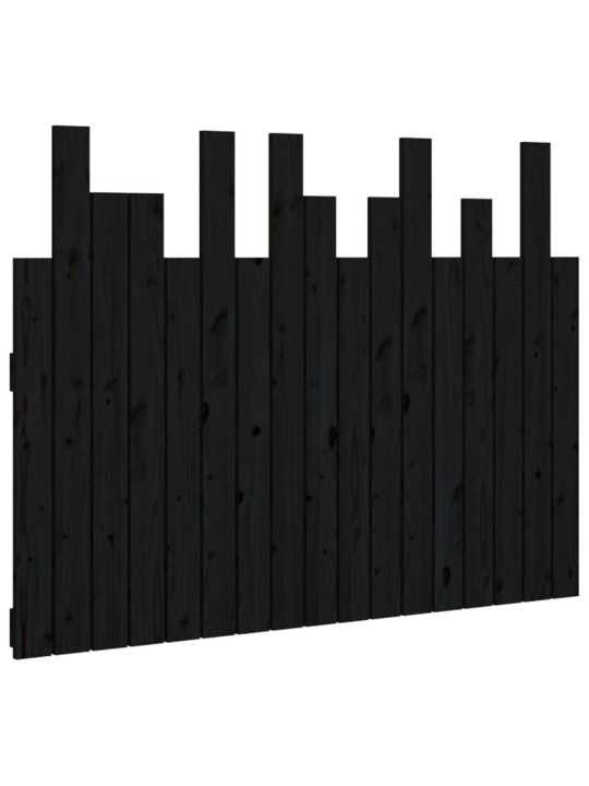Nástěnné čelo postele černé 108x3x80 cm masivní borové dřevo