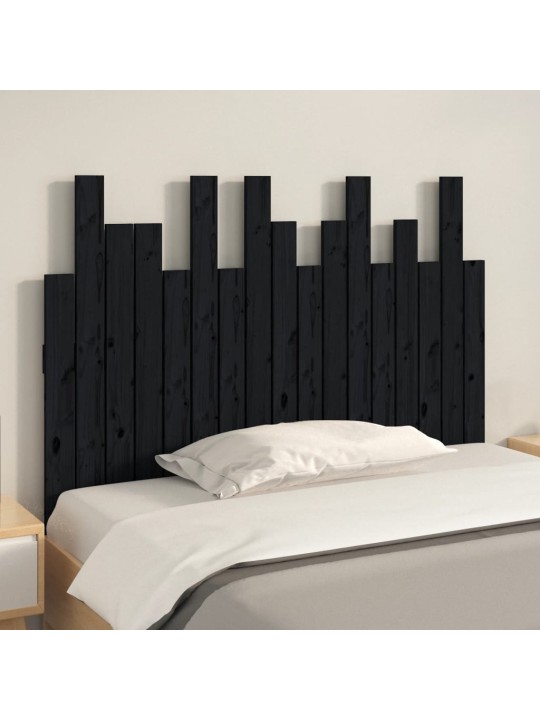 Nástěnné čelo postele černé 108x3x80 cm masivní borové dřevo