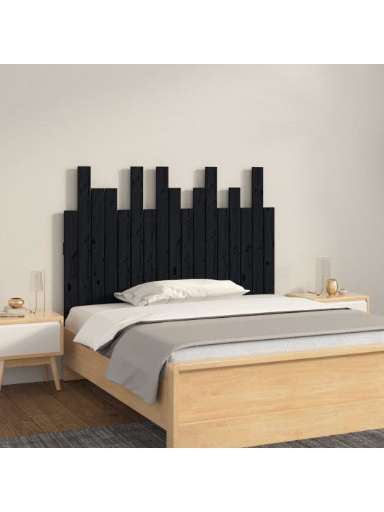 Nástěnné čelo postele černé 108x3x80 cm masivní borové dřevo