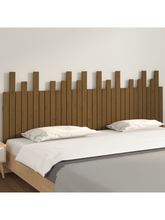 Nástěnné čelo postele medově hnědé 204x3x80 cm masivní borovice