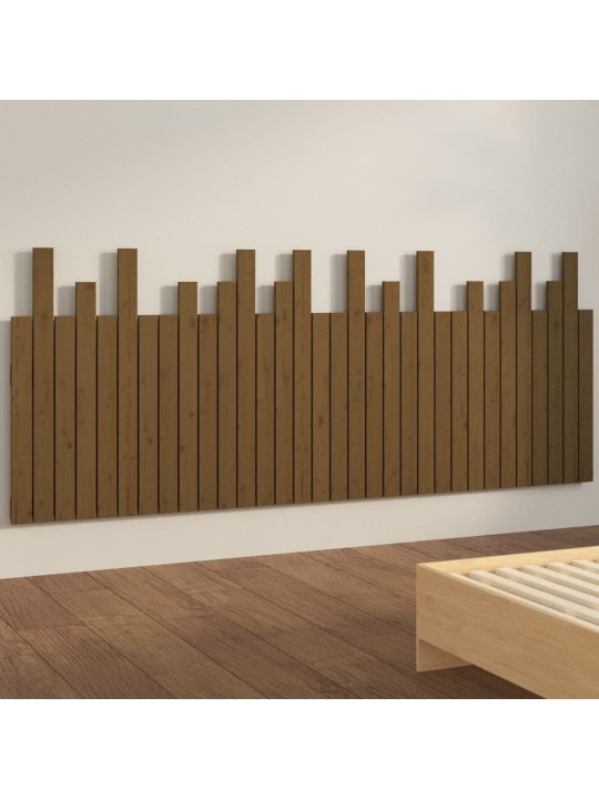 Nástěnné čelo postele medově hnědé 204x3x80 cm masivní borovice