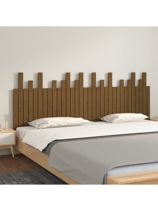 Nástěnné čelo postele medově hnědé 204x3x80 cm masivní borovice